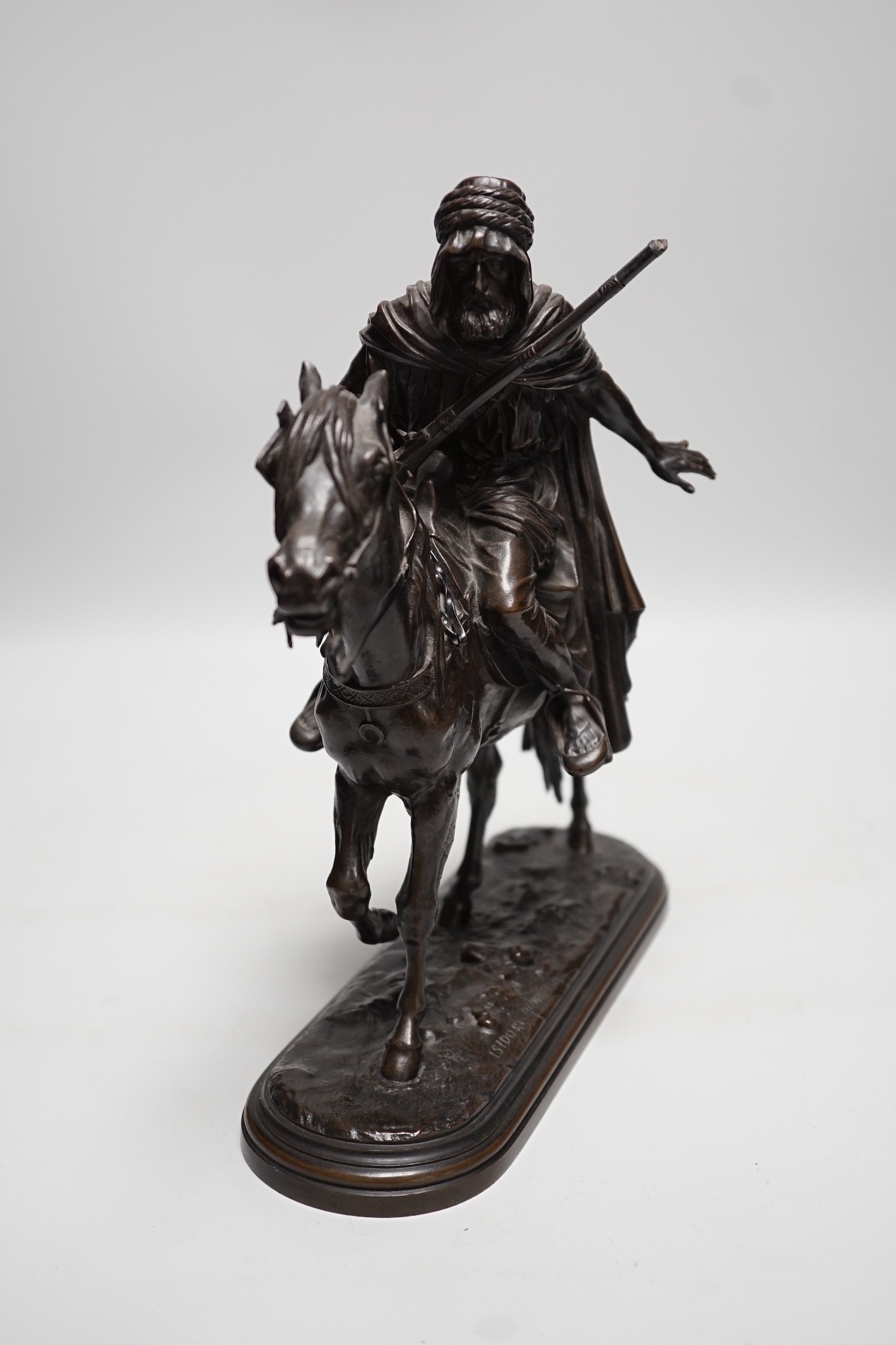Isidore Jules Bonheur (1827-1901), bronze model of an Arab on horseback 29cm
